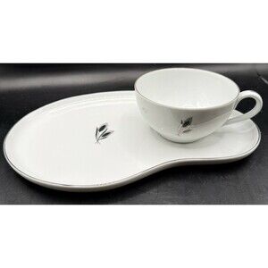 Fukagawa Arita - Snack Plates with Cups - Silver Wheat 928